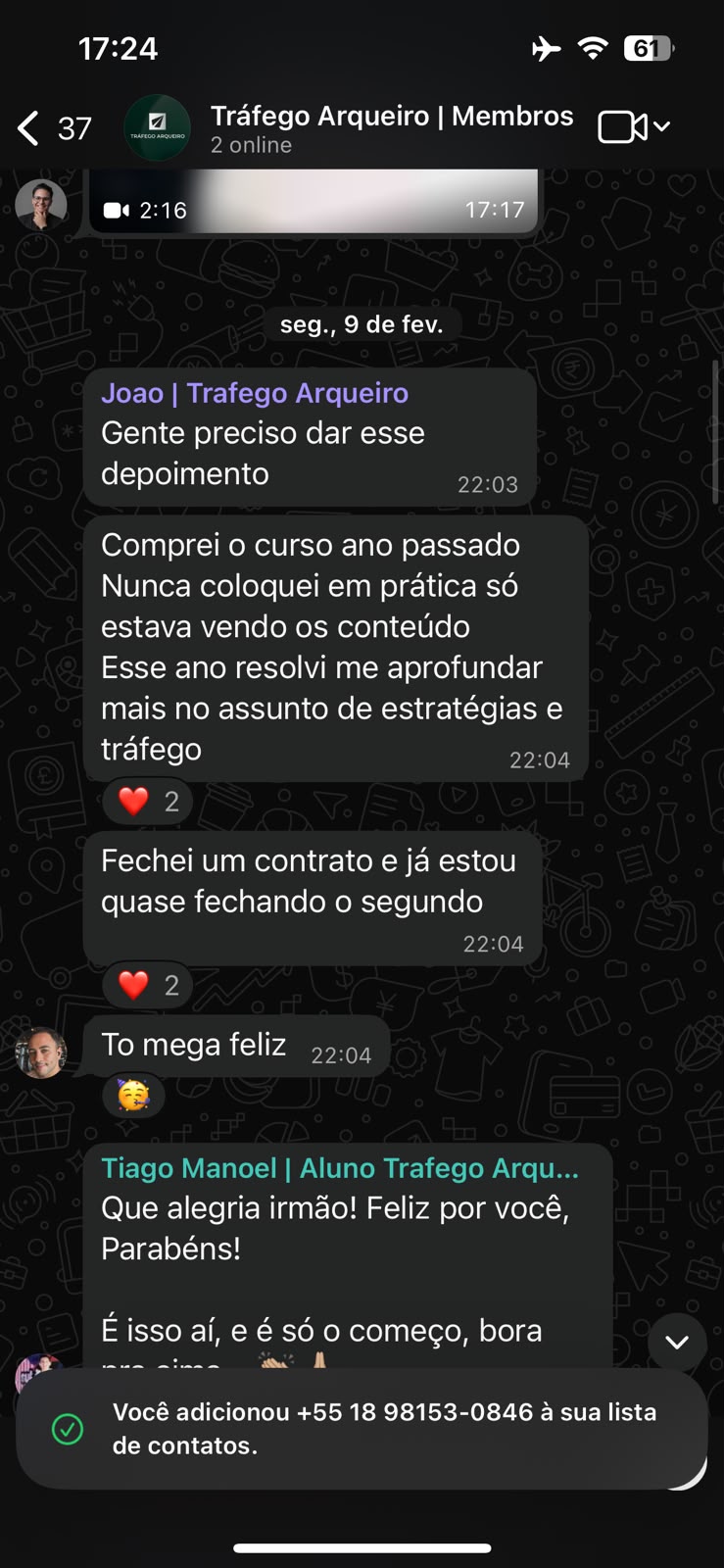 João — fechou um contrato e já está quase no segundo