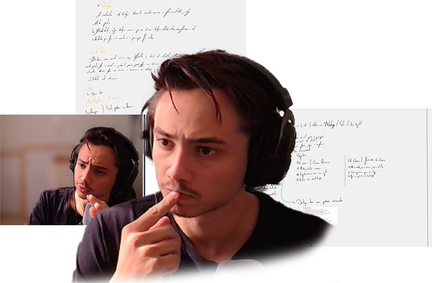 Felipe Fratino em aulas ao vivo com alunos