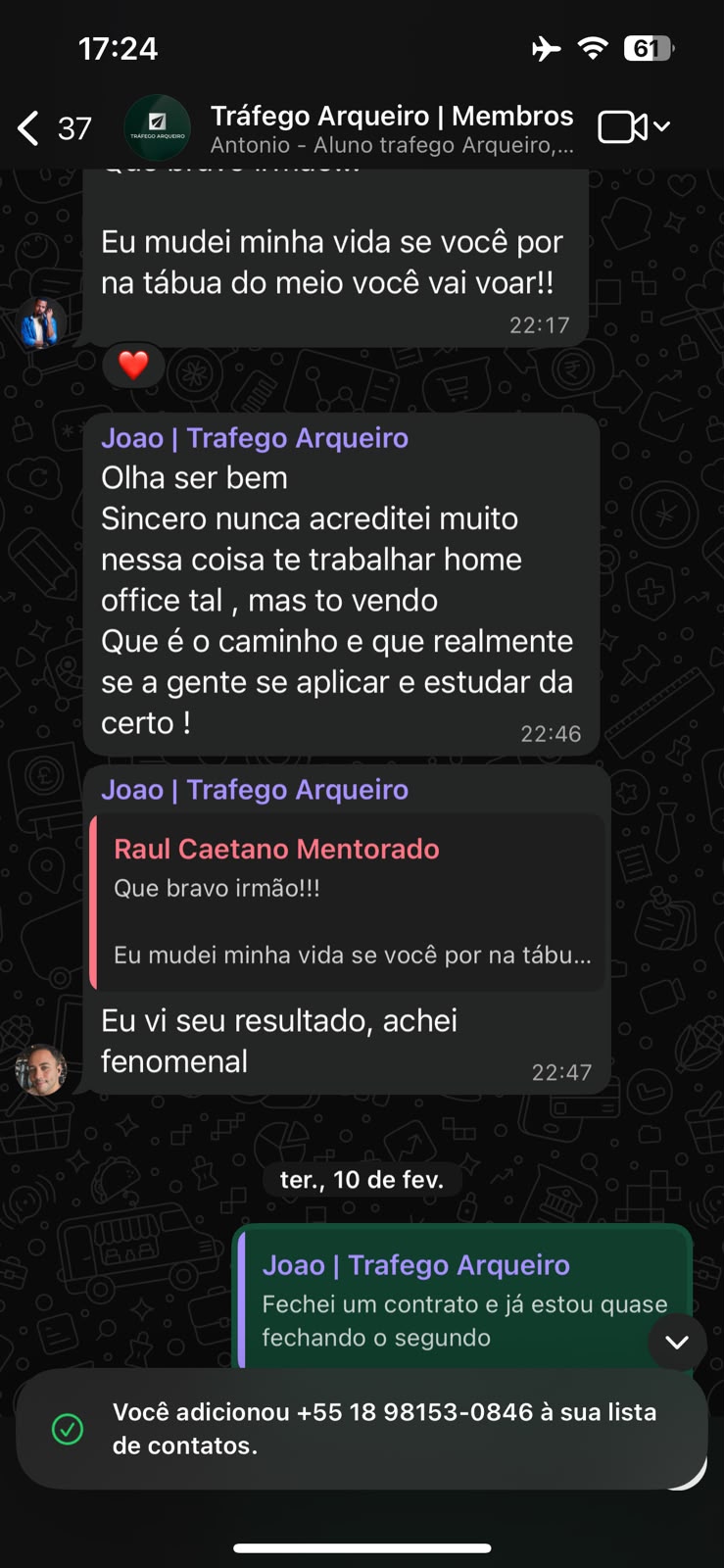 João — depoimento sobre o caminho do tráfego