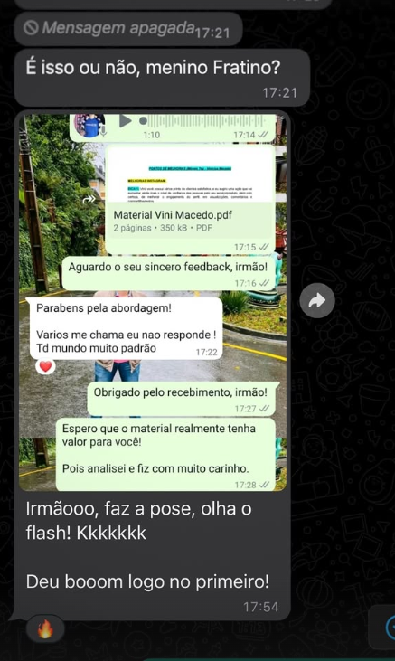 Vini Macedo — feedback do material e abordagem